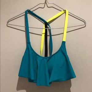 Strappy Back Flounce Bathing Suit Top